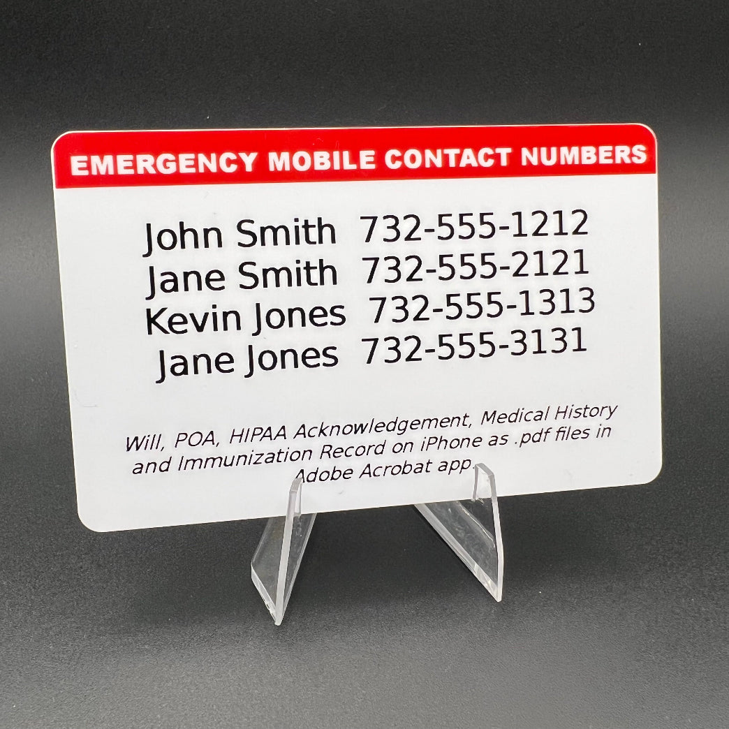 Emergency Contact Card