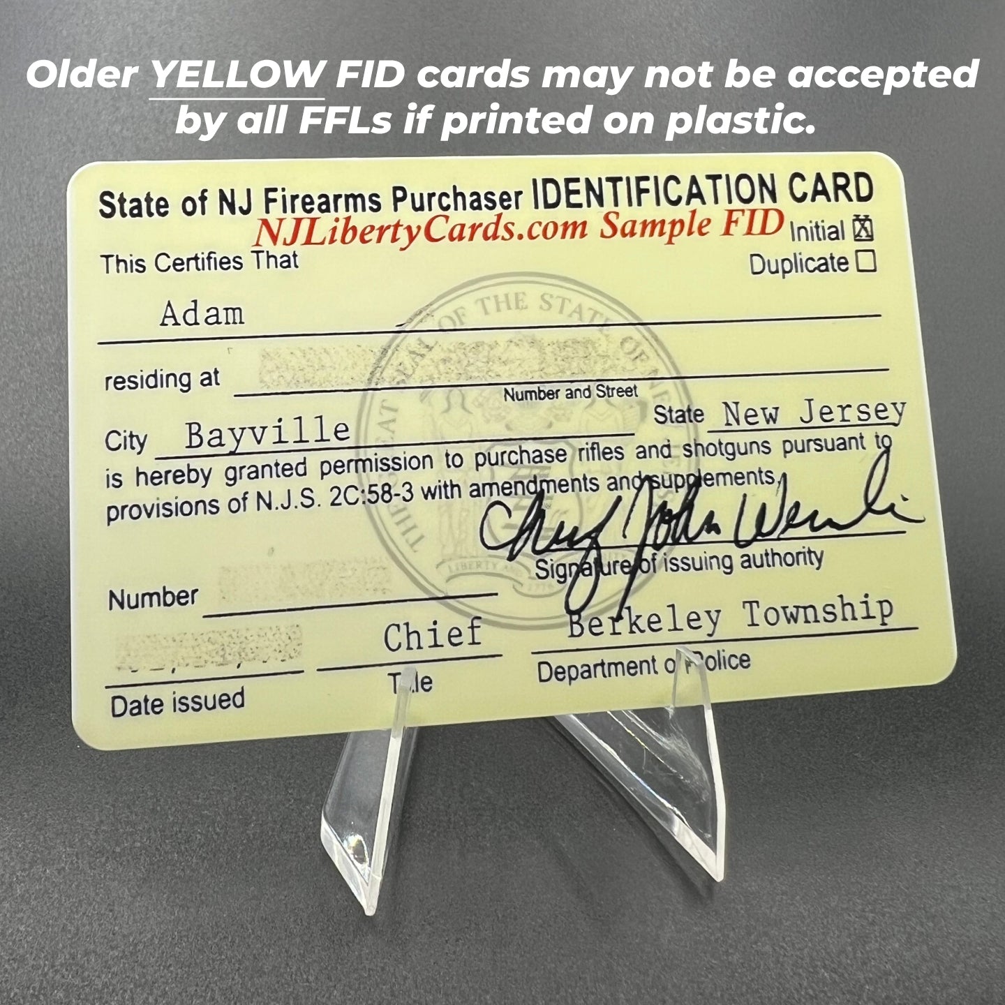 NJ Firearms ID Card (FID / e-FID)