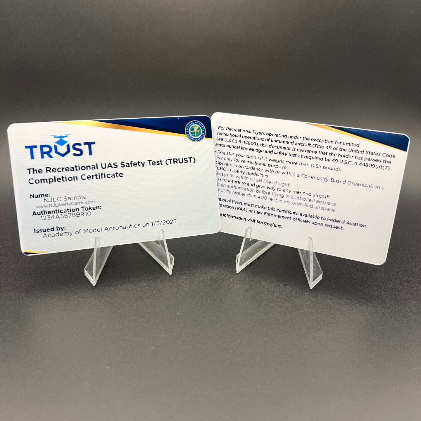 TRUST UAS Completion Certificate