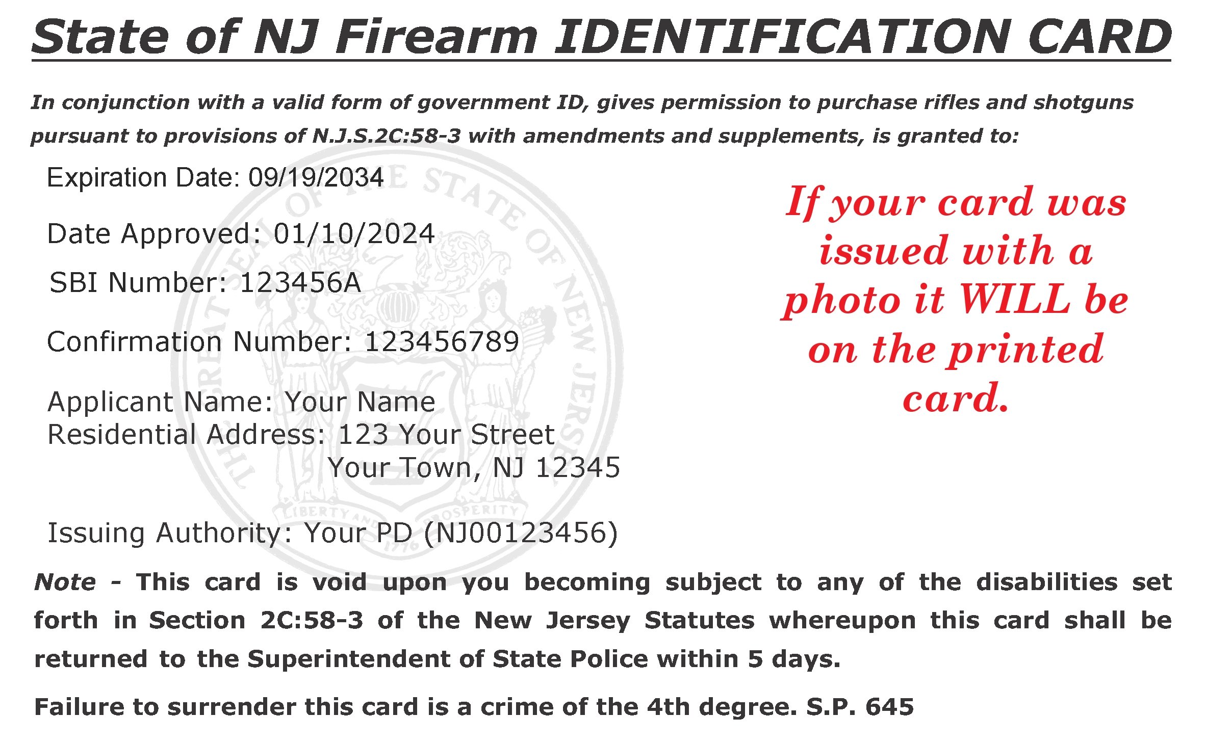 NJ Firearms ID Card (FID / e-FID) – NJ Liberty Cards