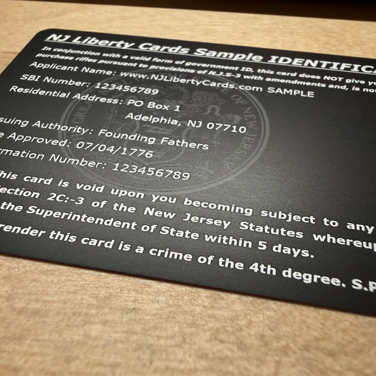 METAL FID Card (only available for firearms ID cards WITHOUT photos)