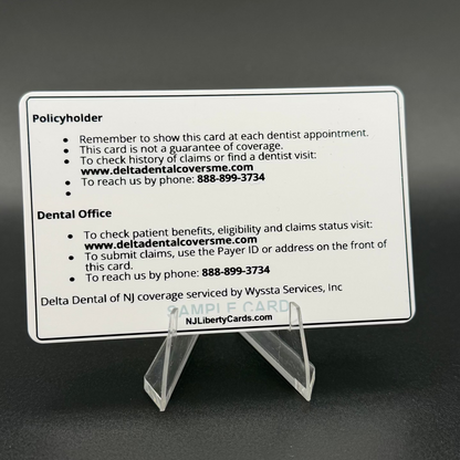 Delta Dental Plastic Card Back