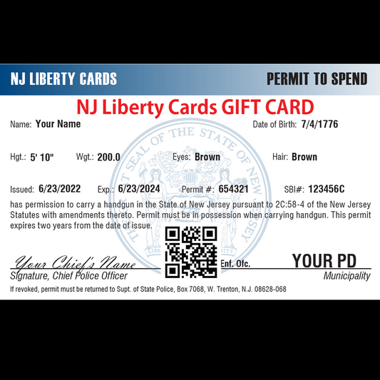 NJ Liberty Cards GIFT CARD