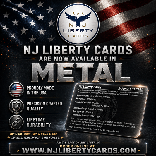 METAL FID Card (only available for firearms ID cards WITHOUT photos)