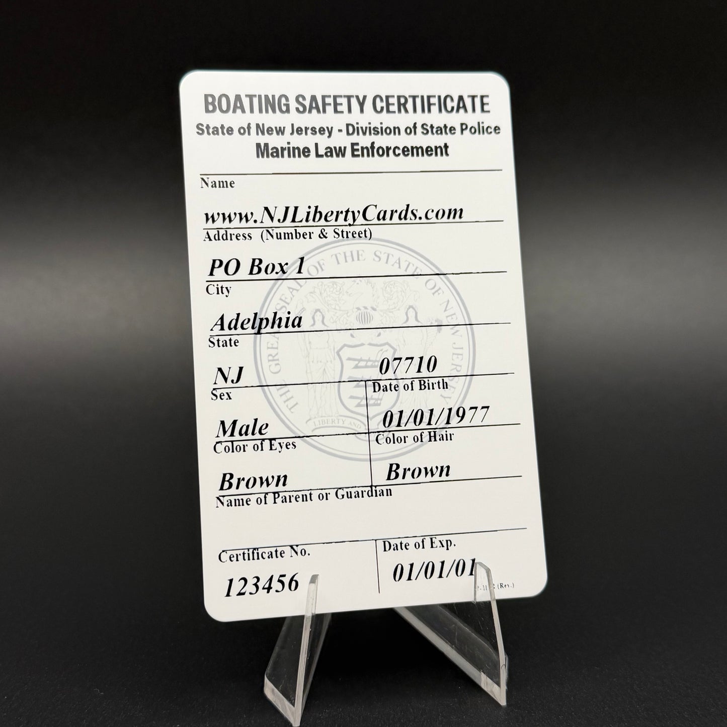 NJ Boating Safety Certificate