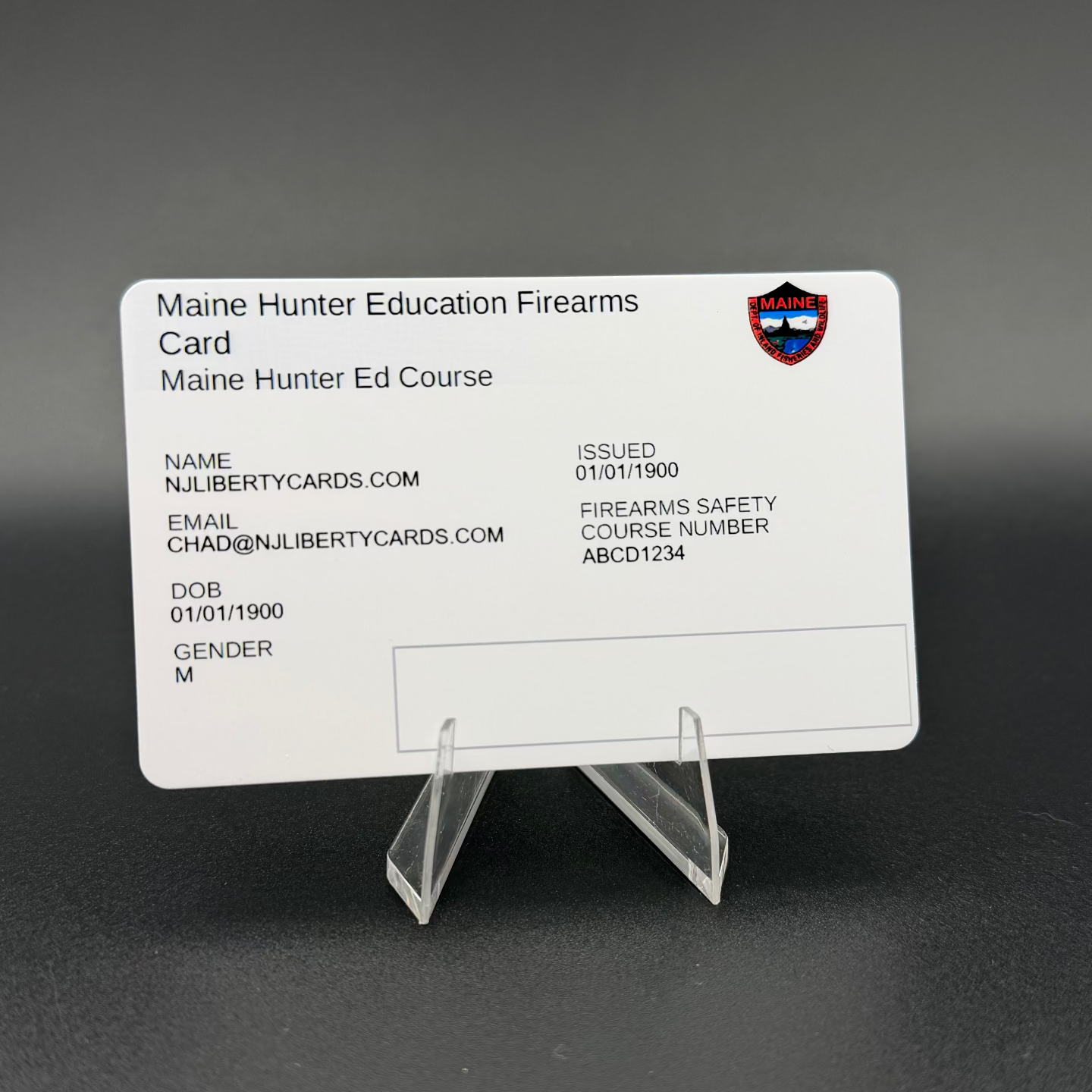Maine Hunter Education Card