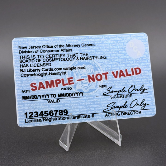 NJ DCA license cards