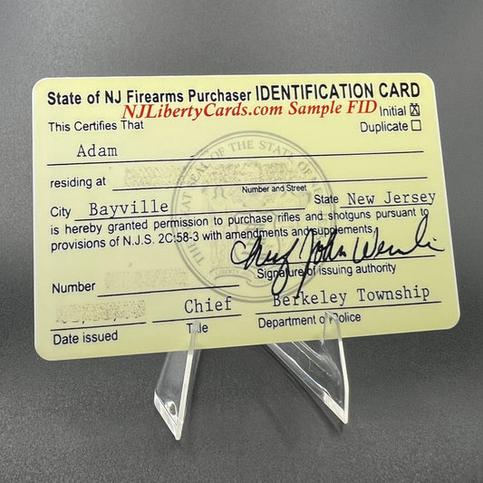 NJ Firearms ID Card (FID / e-FID)