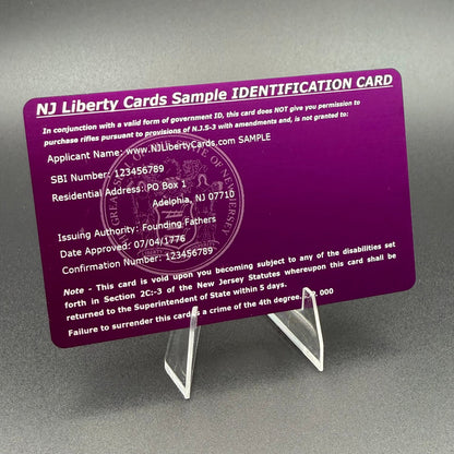 METAL Cards (only available for ID cards WITHOUT photos)