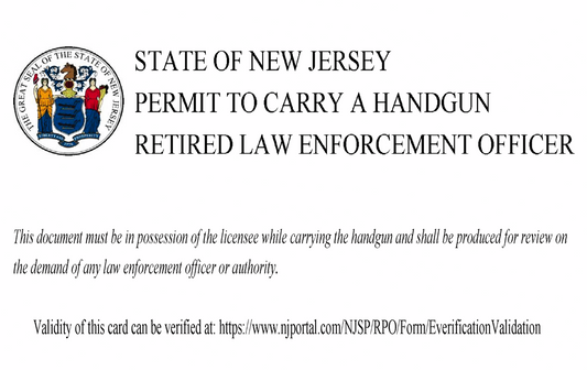 NJ Retired Police Officer Carry Permit - RPO