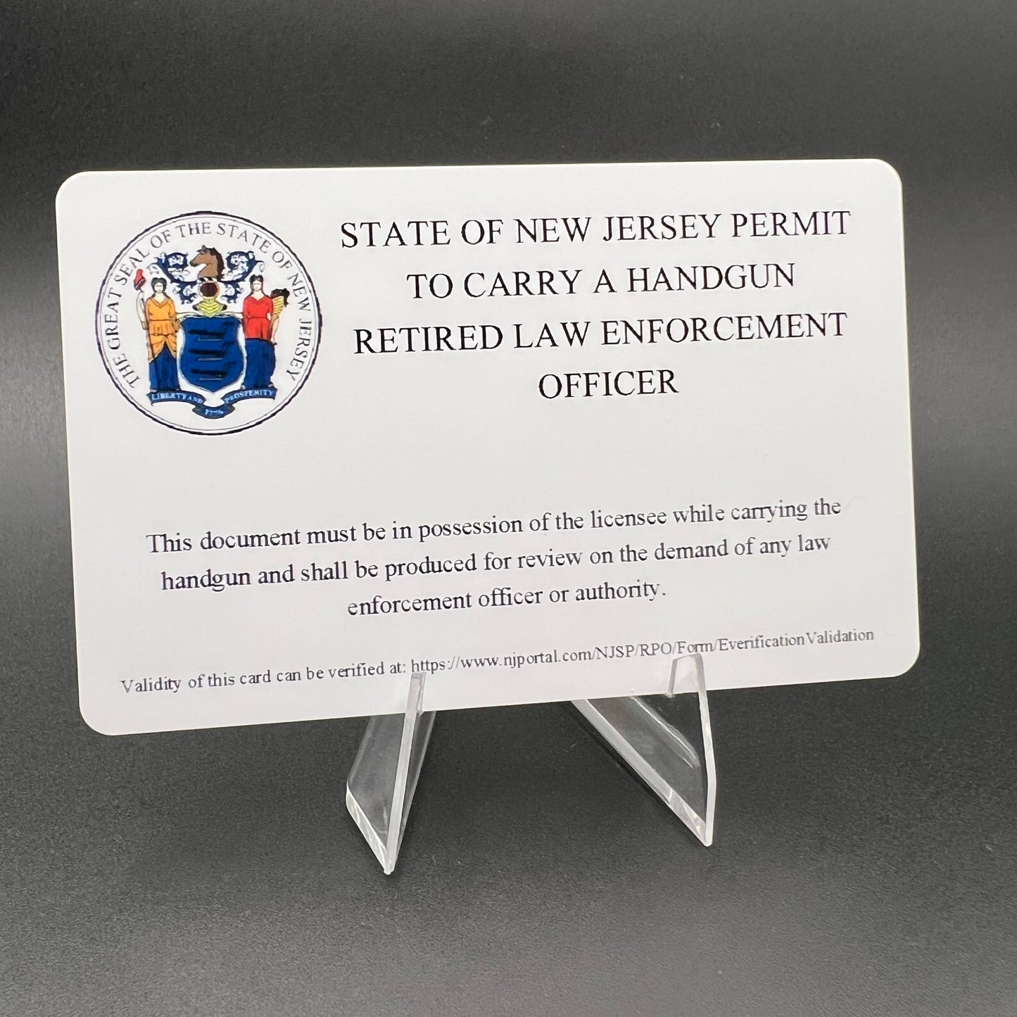 NJ Retired Police Officer Carry Permit - RPO