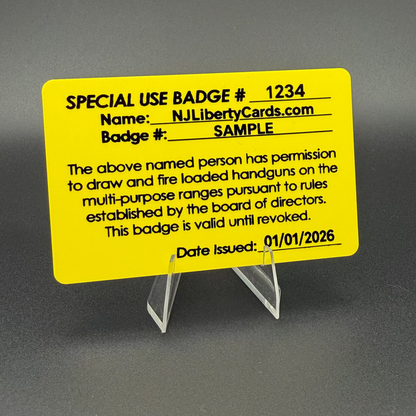 Special Use Badge Plastic