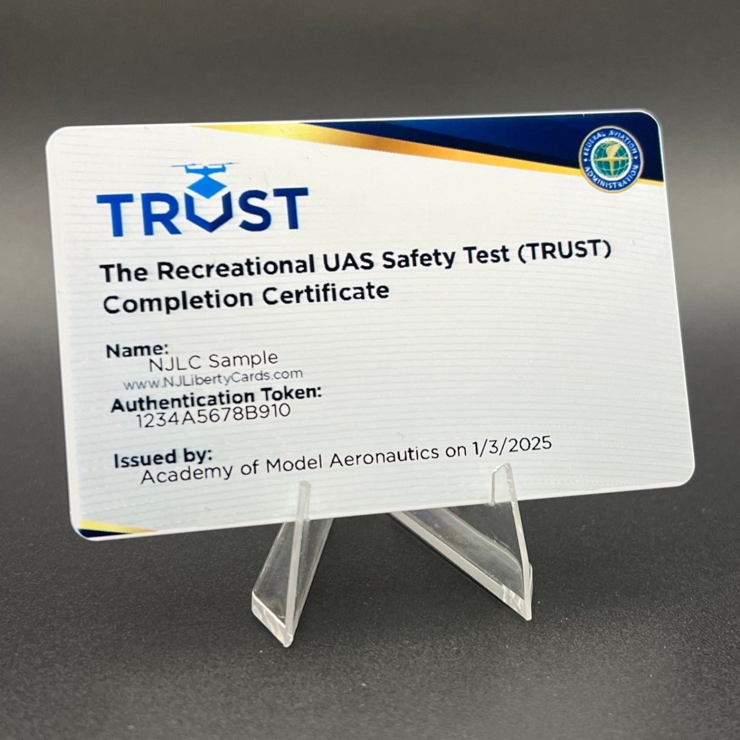 TRUST UAS Completion Certificate